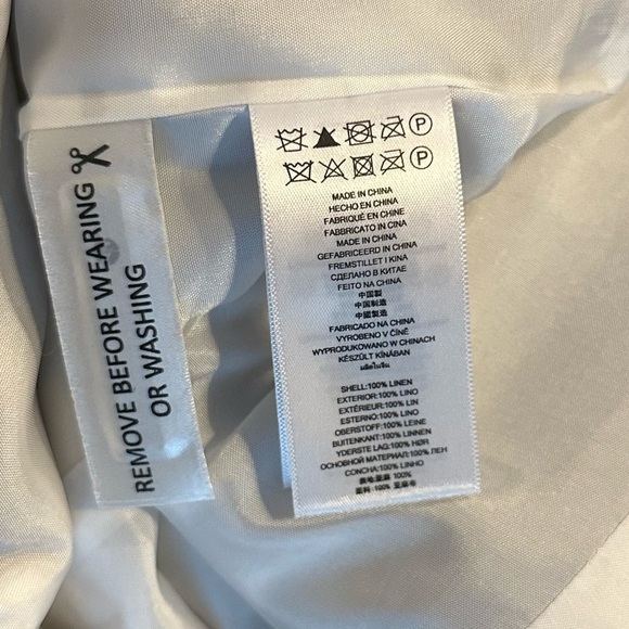 MICHAEL Michael Kors 100% Linen Cream + Black Classy Sophisticated Blazer Sz 2 - Picture 12 of 12